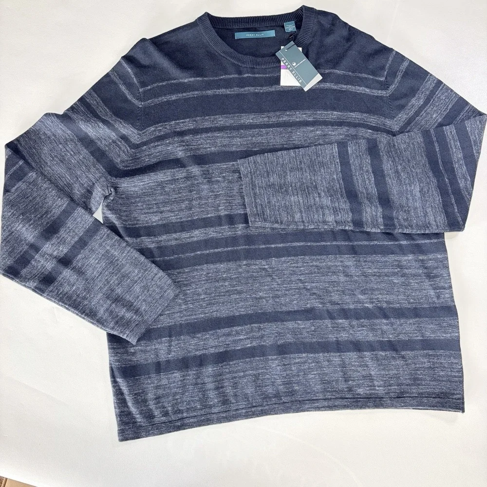 Perry Ellis Men's Dark Sapphire Sweater XXL